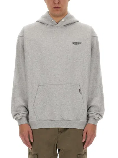 Shop Represent Sweatshirt With Logo In Grey