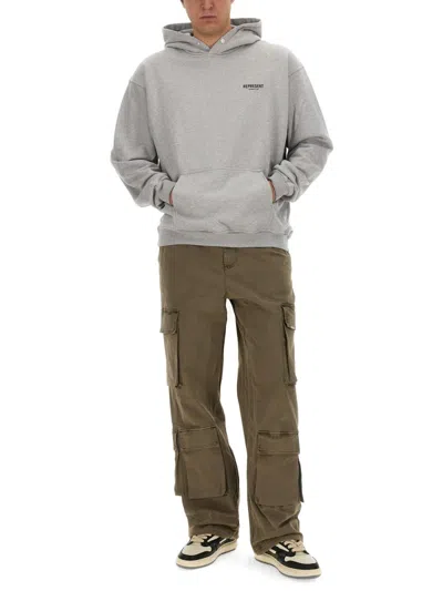 Represent Man Sweatshirt Grey Size M Cotton In Grey