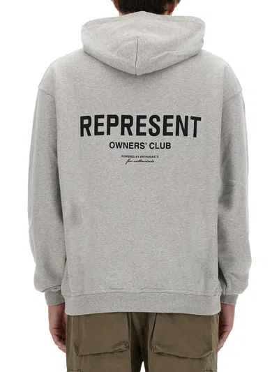 Represent Man Sweatshirt Grey Size M Cotton In Grey