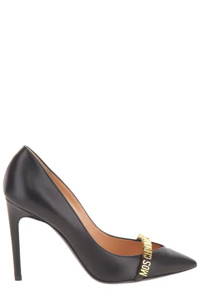 Moschino 100mm Logo-lettering Pumps In Black