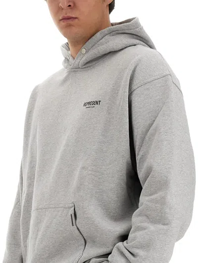 Represent Man Sweatshirt Grey Size M Cotton In Grey
