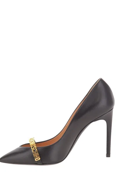 Moschino 100mm Logo-lettering Pumps In Black