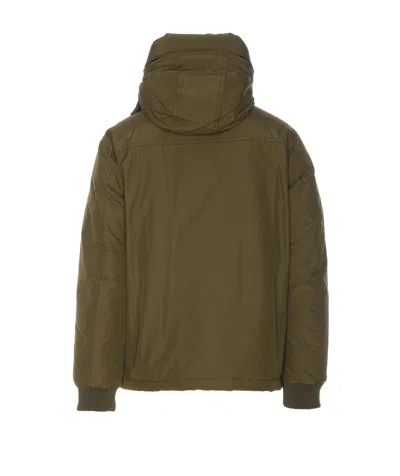 Shop Woolrich Ramar Cloth Hooded Bomber Jacket In Verde