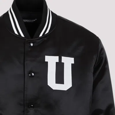 Undercover Satin Stadium Bomber Jacket In Black