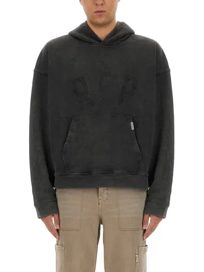 Shop Represent Rep Applique Sweatshirt In Vintage Black