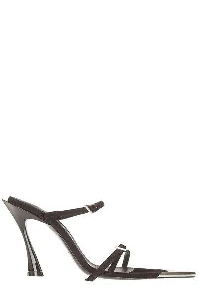 Shop Mugler Fang Strappy Sandals In Black