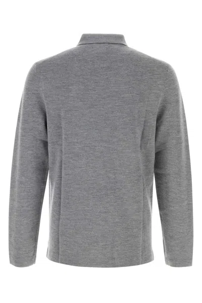 Shop Polo Ralph Lauren Grey Wool Cardigan In Grigio