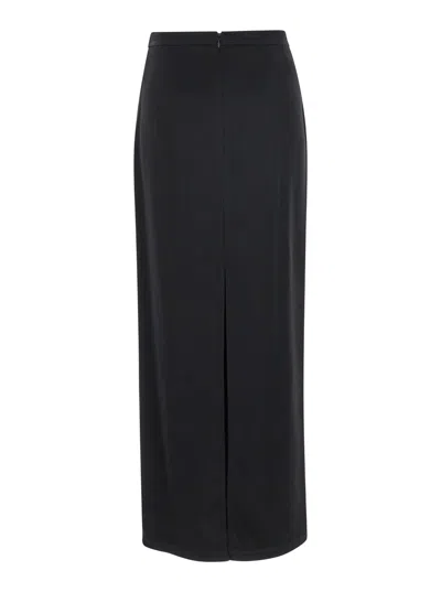 Shop Pinko Satin Skirt In Nero