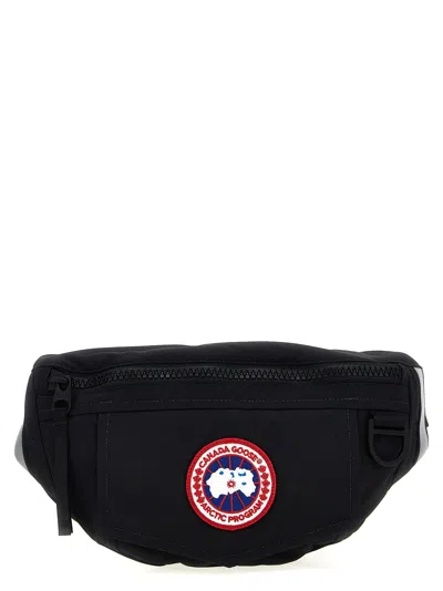 Shop Canada Goose Logo Patch Fanny Pack In Black