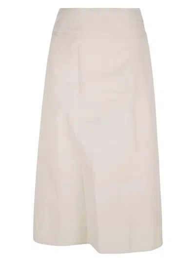 Lorena Antoniazzi Belted Waist Midi Skirt In Medium White