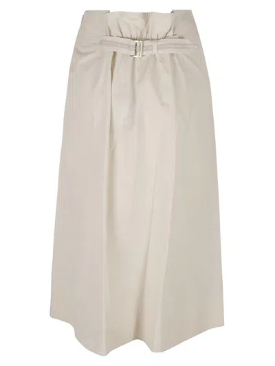 Lorena Antoniazzi Belted Waist Midi Skirt In Medium White