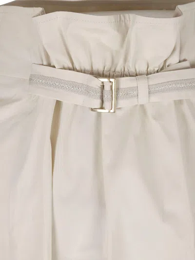 Lorena Antoniazzi Belted Waist Midi Skirt In Medium White