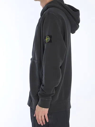 Shop Stone Island Zip-up Hoodie In Grey