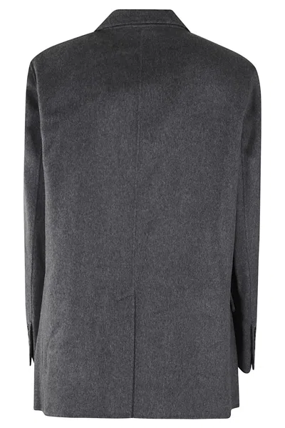 Theory New Divide Double Face Wool & Cashmere Oversized Blazer In Grey