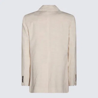 BRUNELLO CUCINELLI IVORY VISCOSE BLAZER 