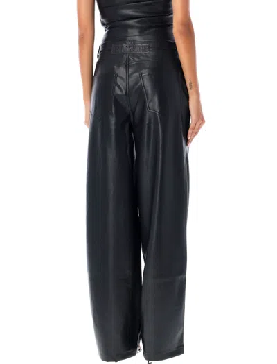 Shop Rotate Birger Christensen Wide Leg 5 Pocket Pant In Black