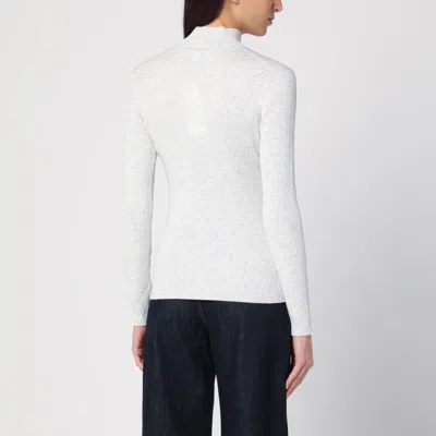 Maison Kitsuné Light Grey Wool And Cotton Turtleneck In Gray