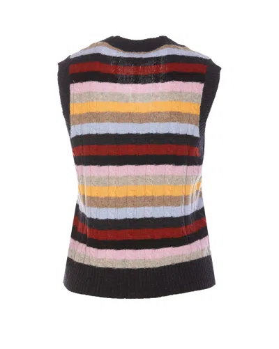 Shop Ganni Vest In Multicolour