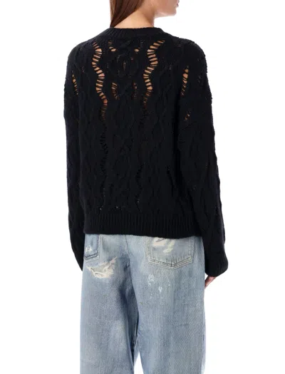 Our Legacy Cable Sonar Roundneck Clothing In Black Fisherman Wool