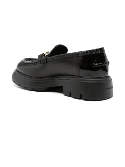 Ferragamo Brooke Loafers With Chunky Sole And Gold-tone Hardware In Black