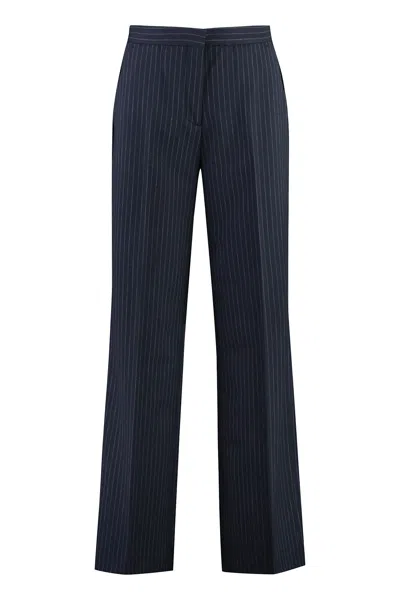 Shop Calvin Klein Wool Blend Trousers In Blue