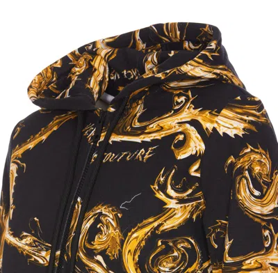 Shop Versace Jeans Couture Zip Chromo Print Sweatshirt In Black E Gold