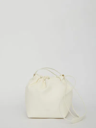 Shop Jil Sander Leather Dumpling Bag In White