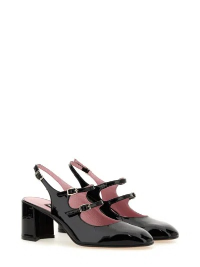 Carel Banana Leather Mary Jane Slingback Pumps In Vernis Noir