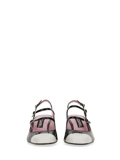 Carel Papaya Pumps, Two-tone. In Vernis Noir/ivoire