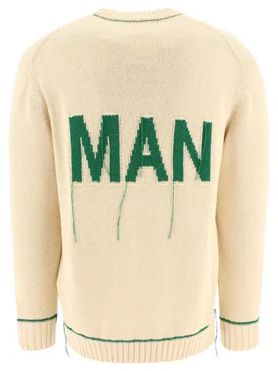 Junya Watanabe Man Sweater In Natural X Green
