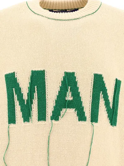 Junya Watanabe Man Sweater In Natural X Green