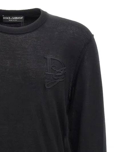 Dolce & Gabbana Logo Embroidery Sweater In Blue