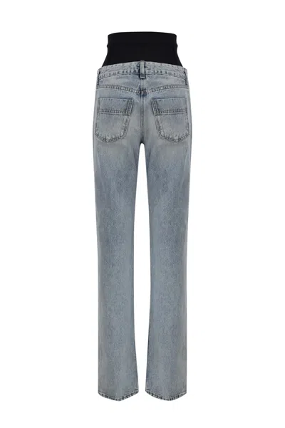 Shop Elisabetta Franchi Straight Jeans With Corset In Blue