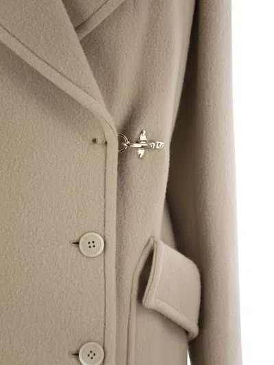 Fay Wool And Cashmere Peacoat In Neutrals