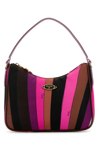 Shop Pucci Printed Nylon Yummy Shoulder Bag In Multicolour