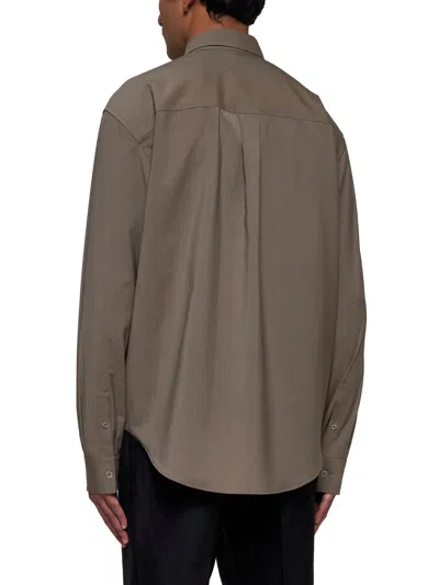 Fendi Long Sleeved Buttoned Shirt In Nutmeg