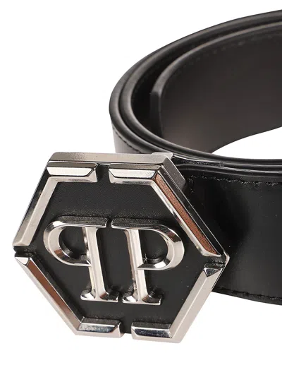 Shop Philipp Plein Hexagon Belt In Black Nickel