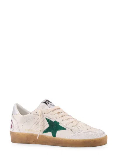 Shop Golden Goose Ball Star Sneakers In White Green Silver