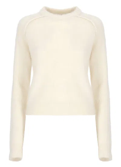 Jil Sander Crewneck Knitted Jumper In Neutrals