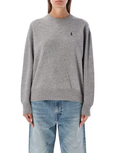 Shop Ralph Lauren Classic Pony Sweatshirt In Dark Vintage Heather