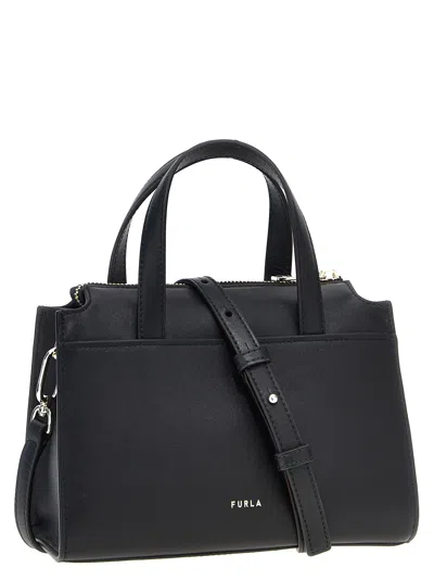 Shop Furla Nuvola Boston S Handbag In Nero