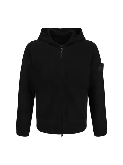 Shop Stone Island Hoodie In Black