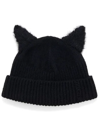 Shop Marni Kitten Ear Knit Beanie In 00n99