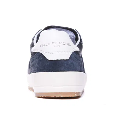 Philippe Model Paris Smooth Grain Suede Panelled Sneakers In Black