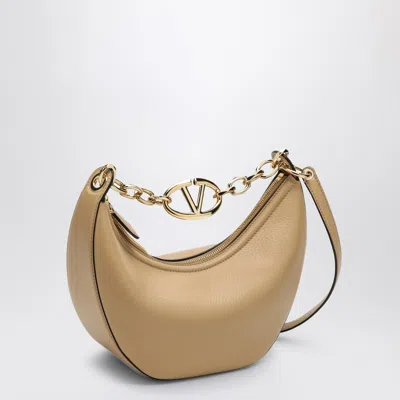 Valentino Vlogo Moon Cappuccino-coloured Small Hobo Bag