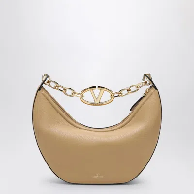 Valentino Vlogo Moon Cappuccino-coloured Small Hobo Bag