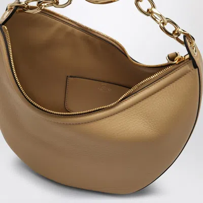 Valentino Vlogo Moon Cappuccino-coloured Small Hobo Bag