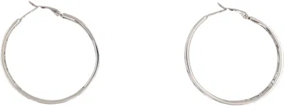 Vetements Logo Hoop Earrings In Grigio