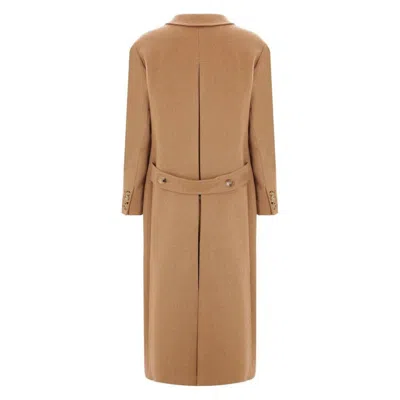 Max Mara Lvr Exclusive Camel Drap Midi Coat In Brown