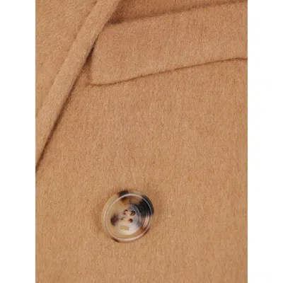Max Mara Lvr Exclusive Camel Drap Midi Coat In Brown